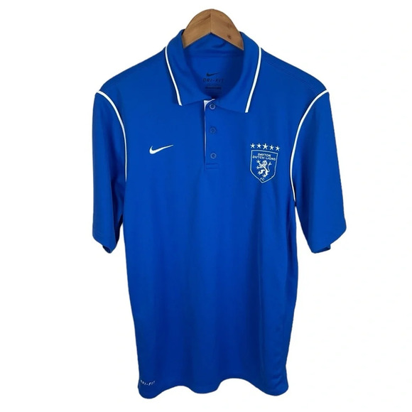 PO237 Mens Nike Dri Fit Performance Dayton Dutch Lions Soccer Polo Shirt M - Picture 1 of 6